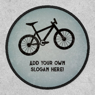 Grungy Mountain Bike for Guys - Add Cycling Slogan Patch