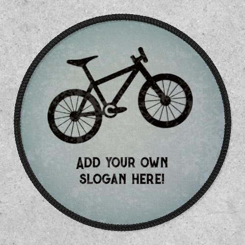 Grungy Mountain Bike for Guys _ Add Cycling Slogan Patch