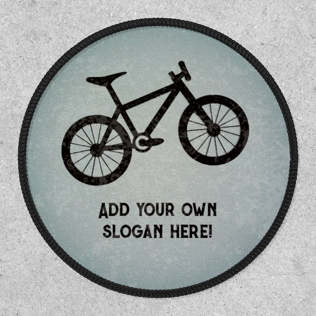 Grungy Mountain Bike for Guys - Add Cycling Slogan Patch (Front)