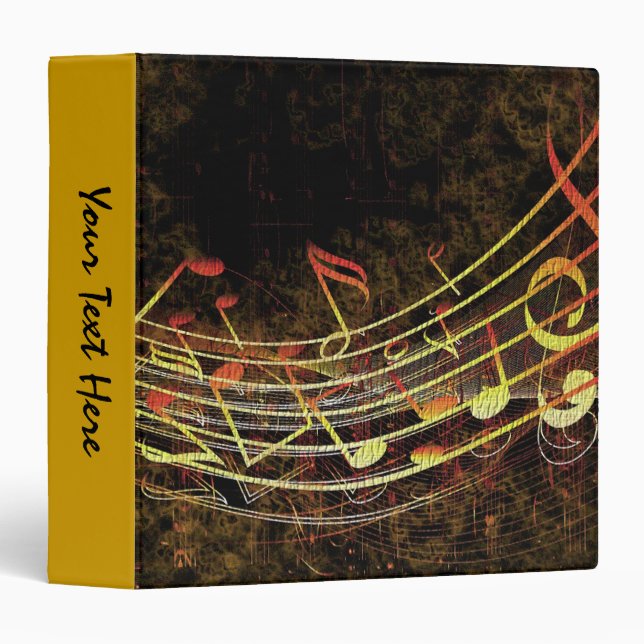 Grungy Music 3 Ring Binder (Front/Spine)