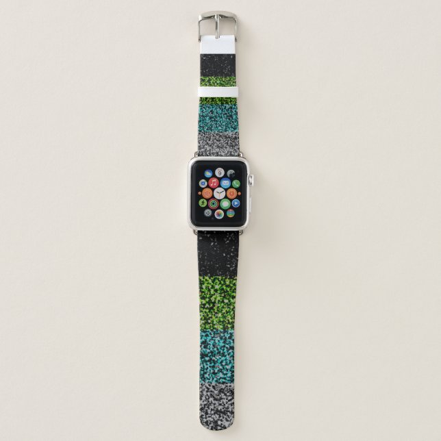 Grungy Noisy Abstract Quoiromantic Pride Flag Apple Watch Band (Front)
