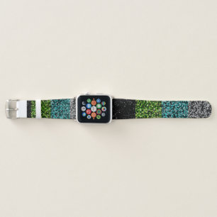 Grungy Noisy Abstract Quoiromantic Pride Flag Apple Watch Band