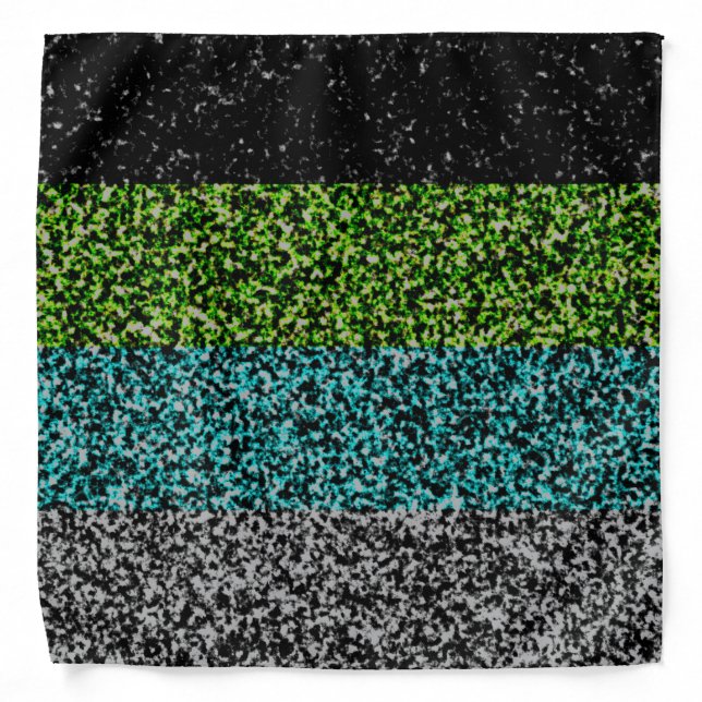 Grungy Noisy Abstract Quoiromantic Pride Flag Bandana (Front)