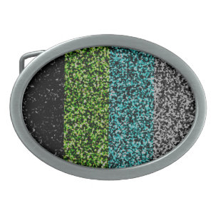 Grungy Noisy Abstract Quoiromantic Pride Flag Belt Buckle