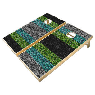 Grungy Noisy Abstract Quoiromantic Pride Flag Cornhole Set