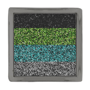 Grungy Noisy Abstract Quoiromantic Pride Flag Gunmetal Finish Lapel Pin
