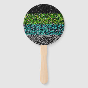 Grungy Noisy Abstract Quoiromantic Pride Flag Hand Fan