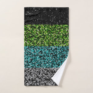 Grungy Noisy Abstract Quoiromantic Pride Flag Hand Towel