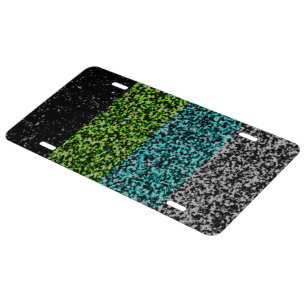 Grungy Noisy Abstract Quoiromantic Pride Flag License Plate