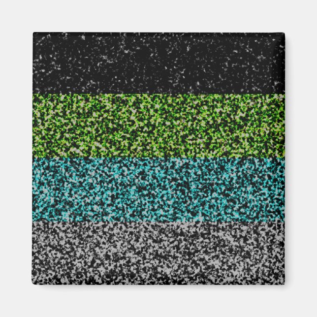 Grungy Noisy Abstract Quoiromantic Pride Flag Magnet (Front)