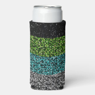 Grungy Noisy Abstract Quoiromantic Pride Flag Seltzer Can Cooler