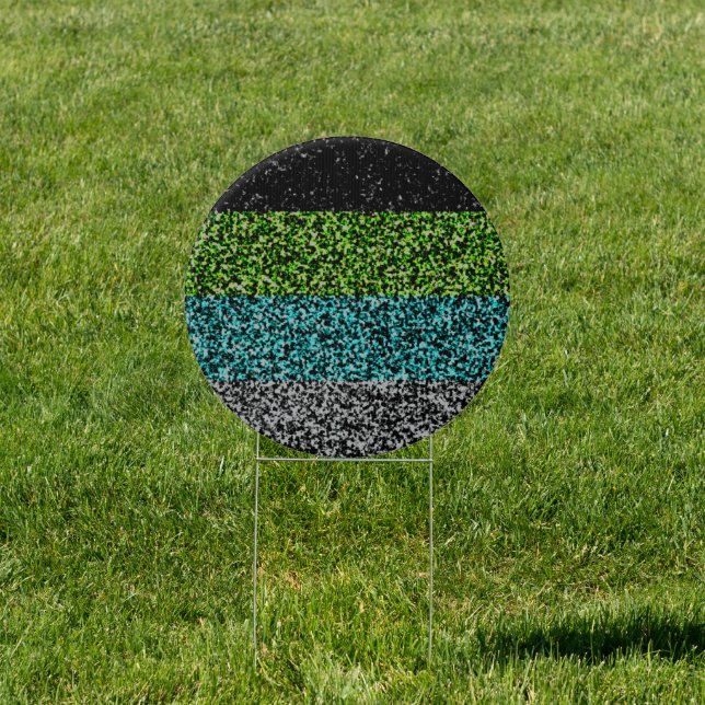Grungy Noisy Abstract Quoiromantic Pride Flag Sign (Insitu)