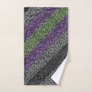 Grungy Noisy Funky Abstract Inactsexual Pride Flag Hand Towel
