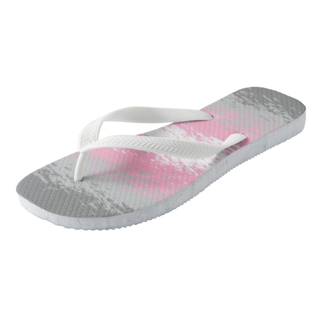 Grungy Noisy Grainy Abstract Demigirl Pride Flag Flip Flops (Angled)