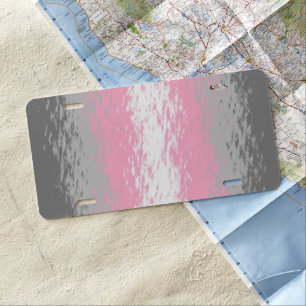 Grungy Noisy Grainy Abstract Demigirl Pride Flag License Plate