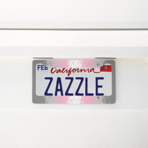 Grungy Noisy Grainy Abstract Demigirl Pride Flag License Plate Frame