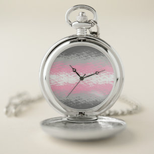 Grungy Noisy Grainy Abstract Demigirl Pride Flag Pocket Watch