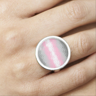 Grungy Noisy Grainy Abstract Demigirl Pride Flag Ring