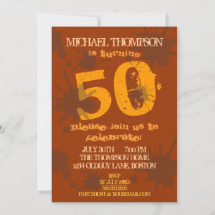 Grungy Old Birthday Guy Party Invitation
