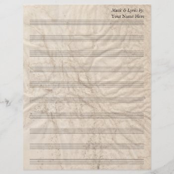 Grungy Paper  Blank Sheet Music 10 Stave by GranniesAttic at Zazzle