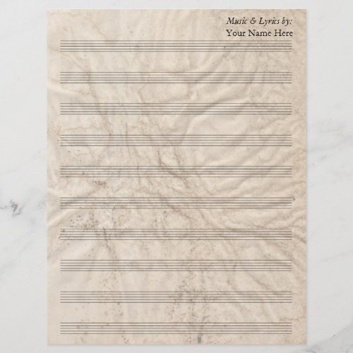 Grungy Paper  Blank Sheet Music 10 Stave