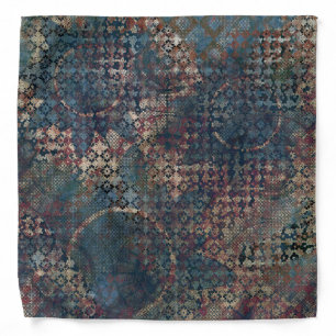 Grungy Patterns with Messy Patchwork of Textures Bandana