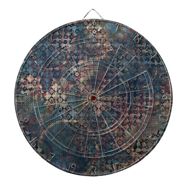 Grungy Patterns with Messy Patchwork of Textures Dart Board (Front)