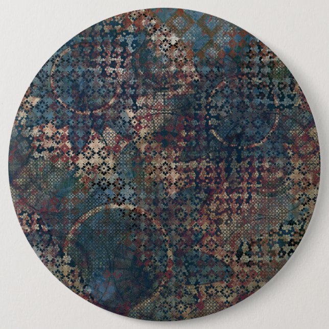 Grungy Patterns with Messy Patchwork of Textures Pinback Button (Front)