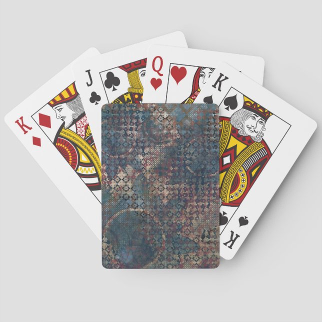 Grungy Patterns with Messy Patchwork of Textures Poker Cards (Back)