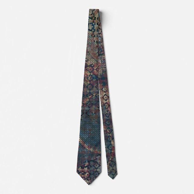 Grungy Patterns with Messy Patchwork of Textures Tie (Front)
