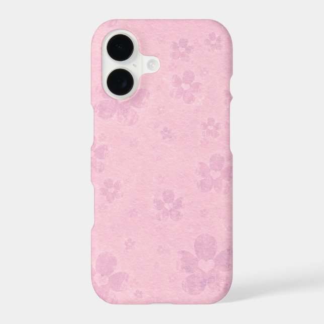 Grungy Pink Flower Heart Pattern Case-Mate iPhone Case (Back)