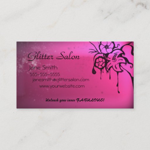 Customizable Grungy Pink Salon Business Card