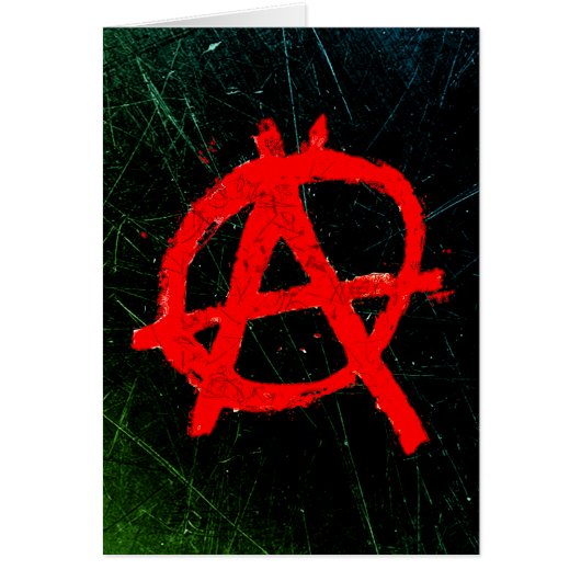 Grungy Red Anarchy Symbol Cards (Front)