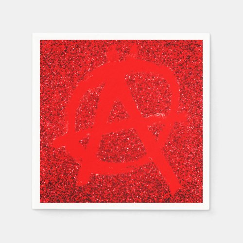 Grungy Red Anarchy Symbol Napkins