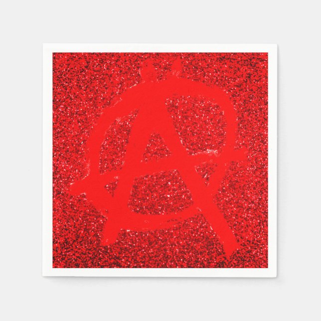 Grungy Red Anarchy Symbol Napkins (Front)