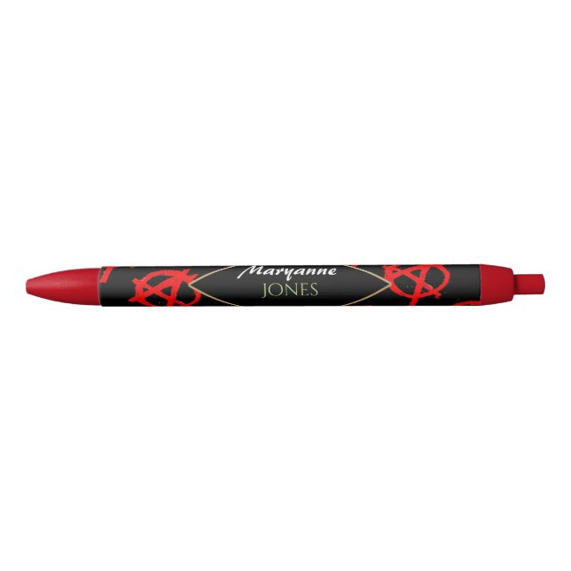 Grungy Red Anarchy Symbol Pen (Front)