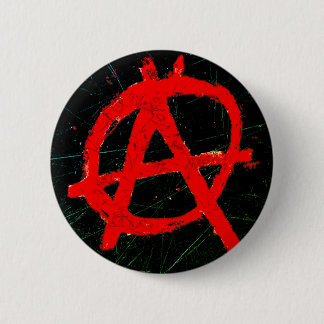 Grungy Red Anarchy Symbol Pinback Button