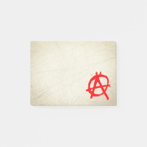 Grungy Red Anarchy Symbol Post_it Notes