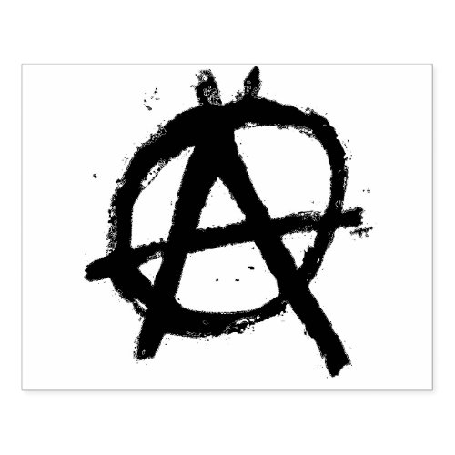 Grungy Red Anarchy Symbol Rubber Stamp