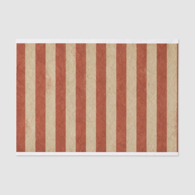 Grungy Red Stripes (Horizontal) Tissue Paper (Front)