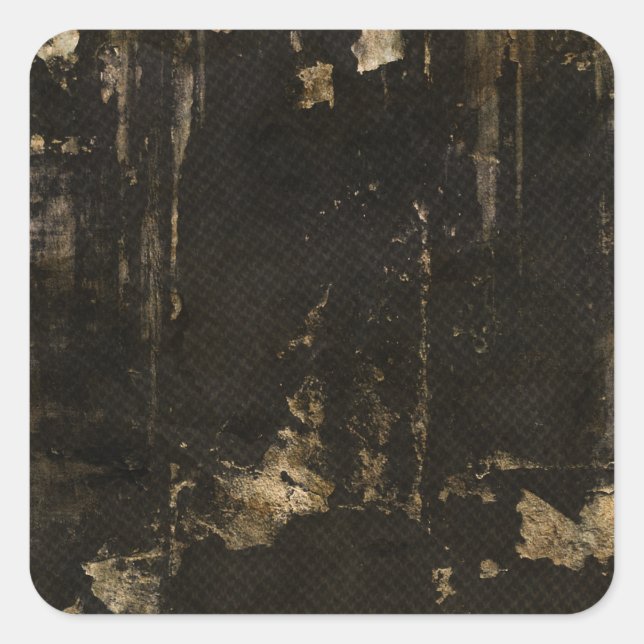 Grungy Ripped Black Background Square Sticker (Front)