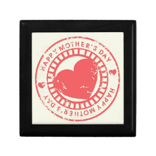 Grungy Rubber Stamp for Happy Mother's Day Keepsake Box