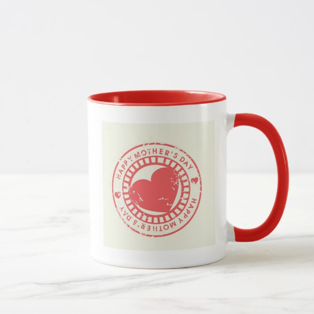 Grungy Rubber Stamp for Happy Mother's Day Mug (Right)