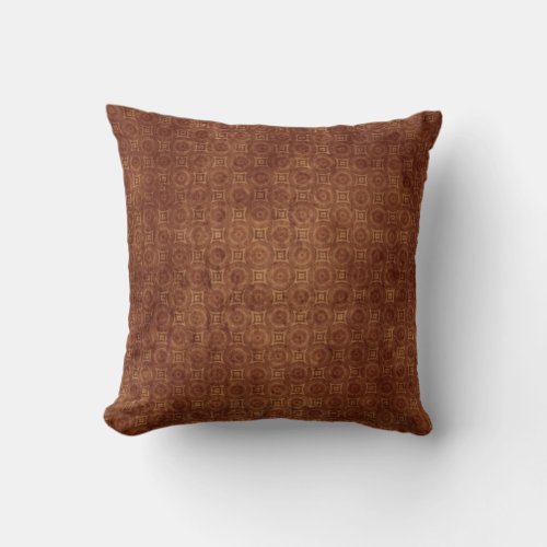 Grungy Rust Colored Pattern Design Throw Pillow