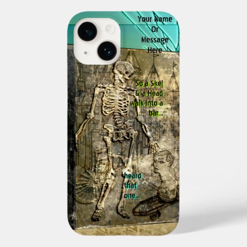 Grungy Skeleton Jokes Personalized Case_Mate iPhone 14 Case