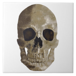 Grungy Skull Ceramic Tile