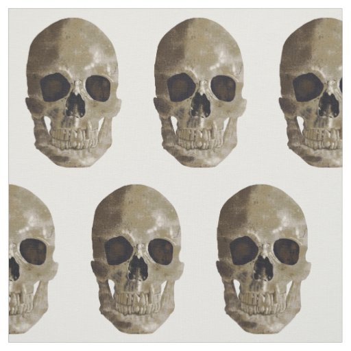 Grungy Skull Halloween Fabric
