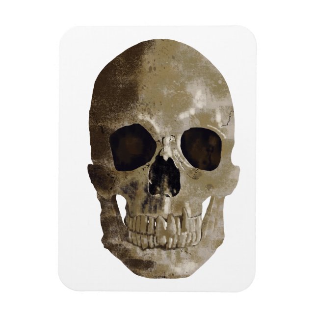 Grungy Skull Halloween Magnet (Vertical)