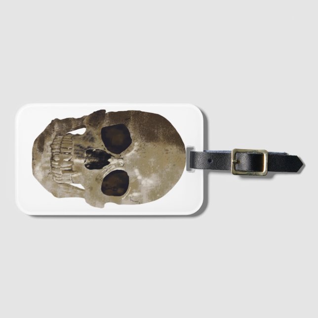 Grungy Skull Luggage Tag (Front Horizontal)