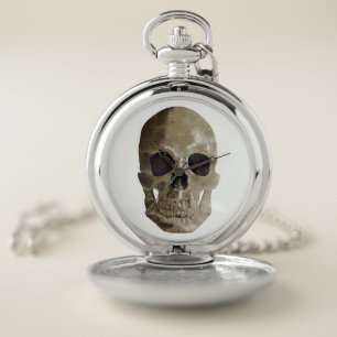 Grungy Skull Pocket Watch